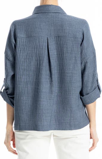 Stripe Long Sleeve Button-Up Shirt