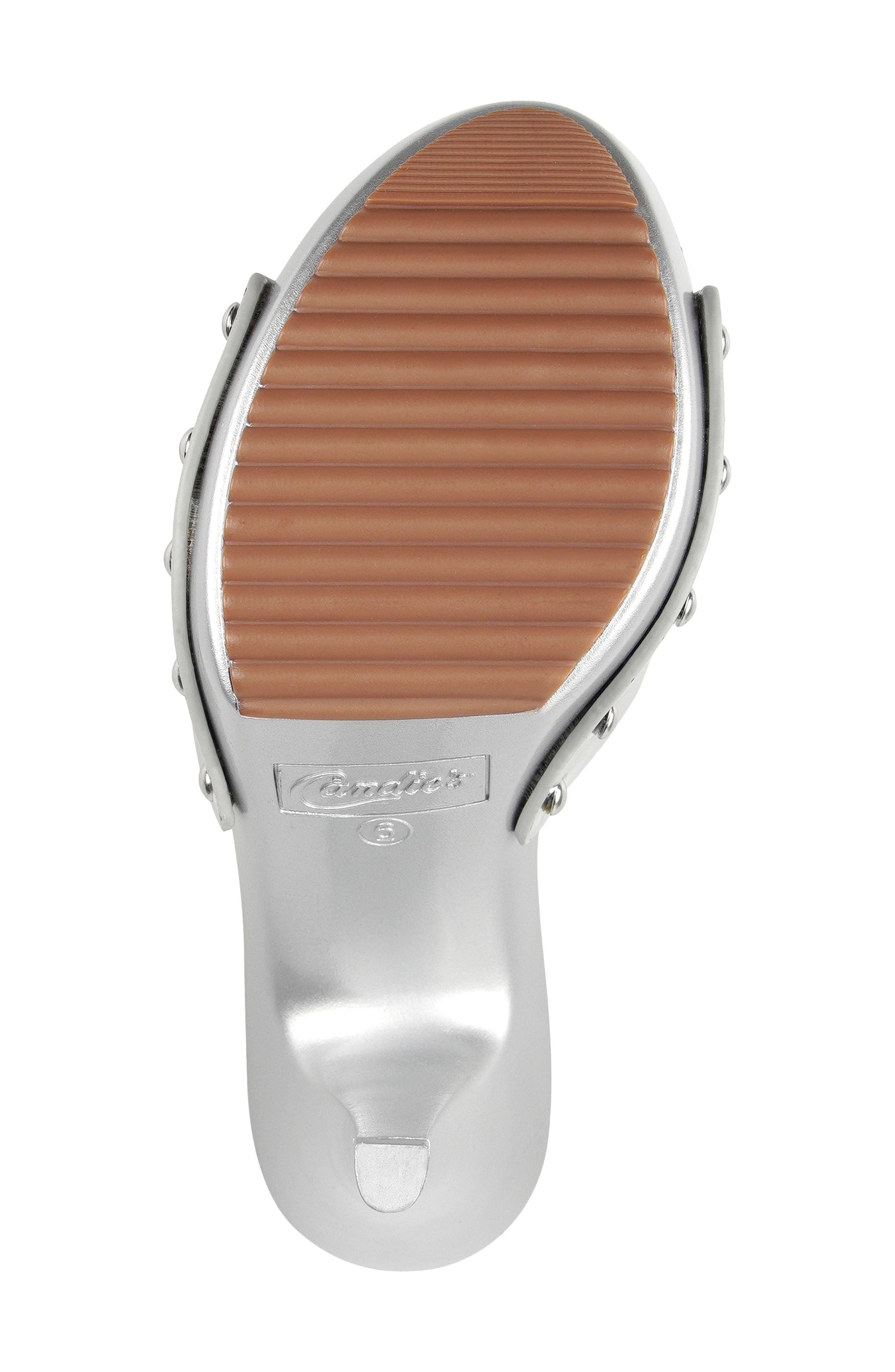 Candie's Lorenna Platform Sandal, Alternate, color, Silver Leather