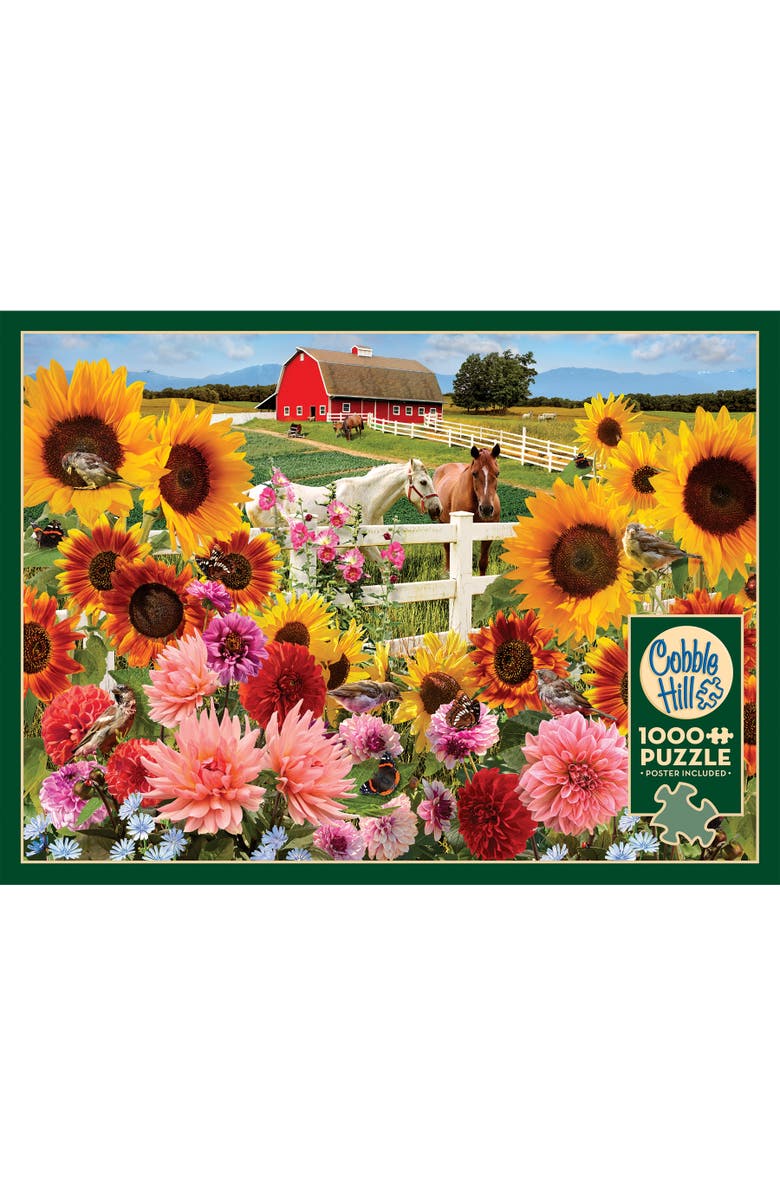 Cobble Hill Sunflower Farm 1000 Piece Puzzle, Alternate, color, Multicolored