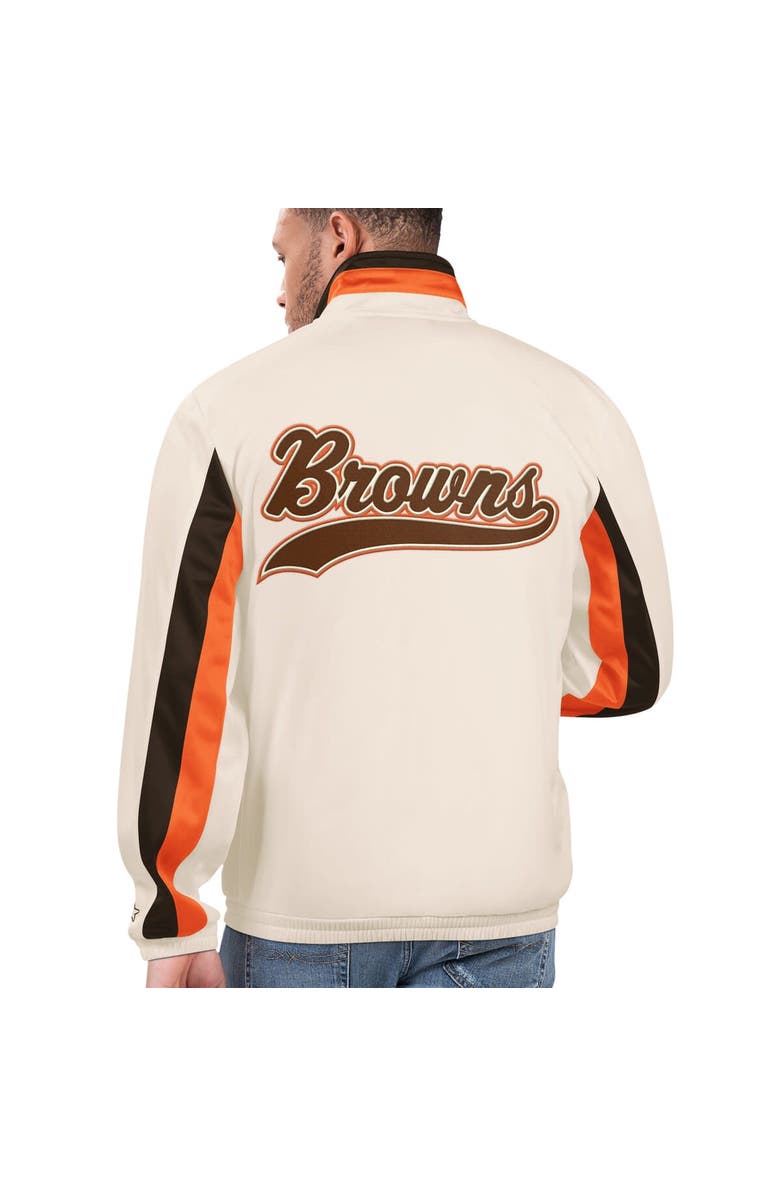 STARTER Men's Starter White Cleveland Browns Vintage Rebound Full-Zip Track Jacket, Alternate, color, 