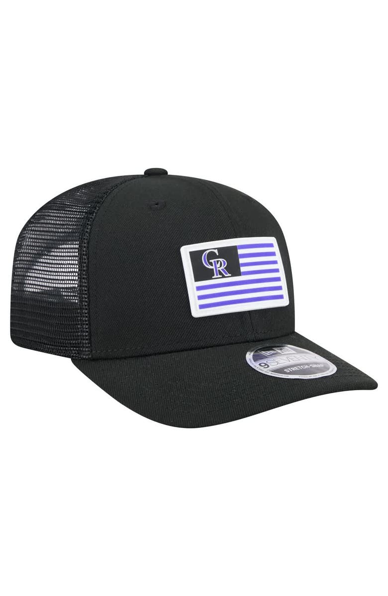 New Era Men's New Era Black Colorado Rockies Flag 9SEVENTY Stretch-Snap Hat, Alternate, color, Black