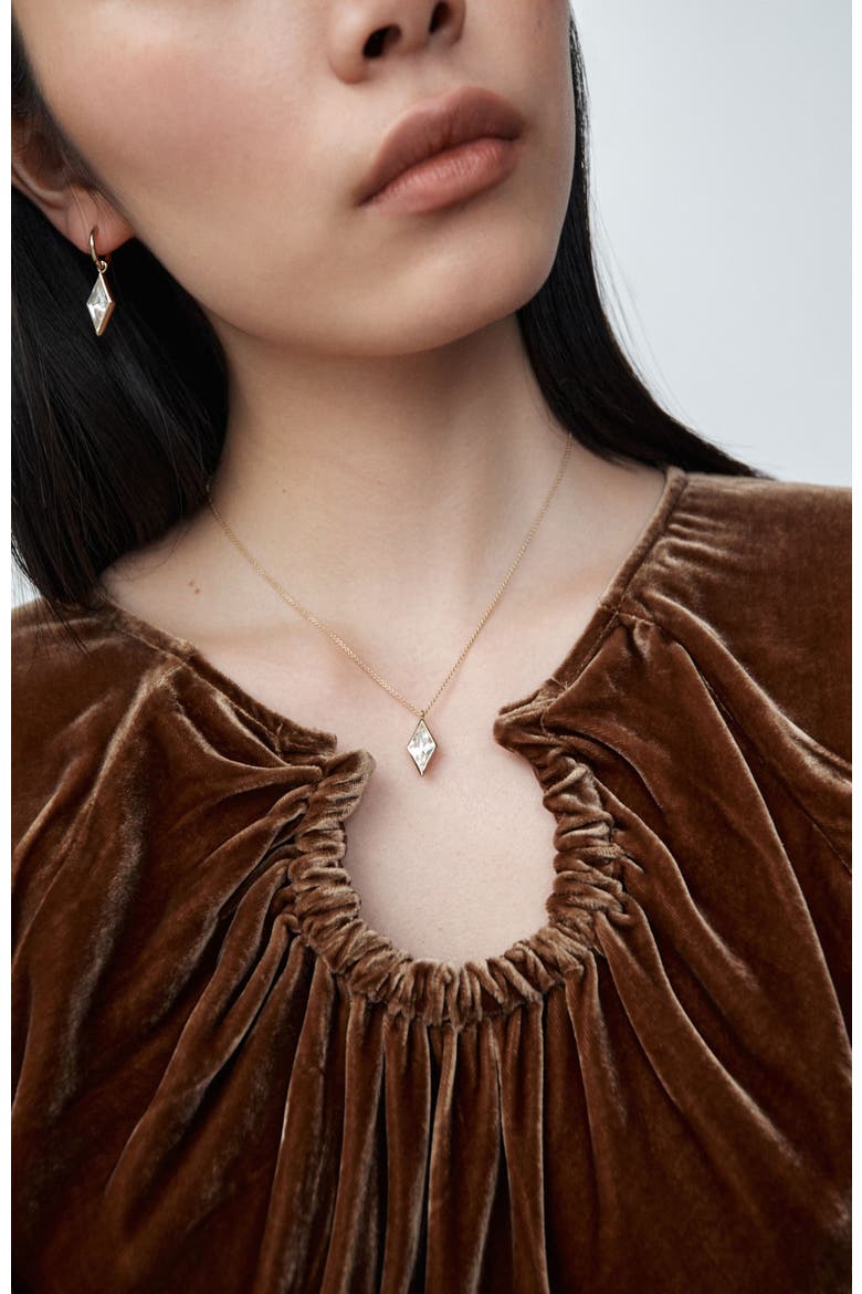 14kt Gold Vermeil Kite Quartz Necklace, Alternate, color, Yellow Toned Gold