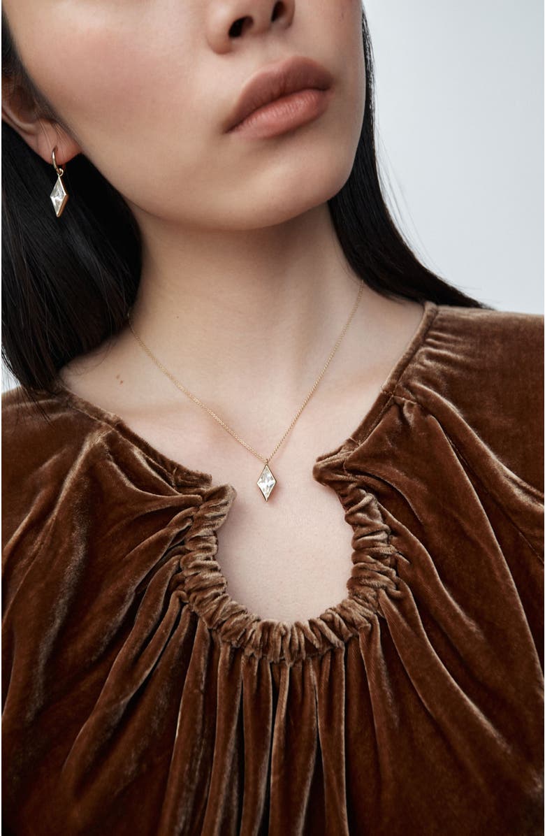 Otiumberg 14kt Gold Vermeil Kite Quartz Necklace, Alternate, color, Yellow Toned Gold