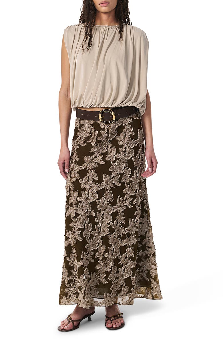rag & bone Wren Print Maxi A-Line Skirt, Alternate, color, Olive