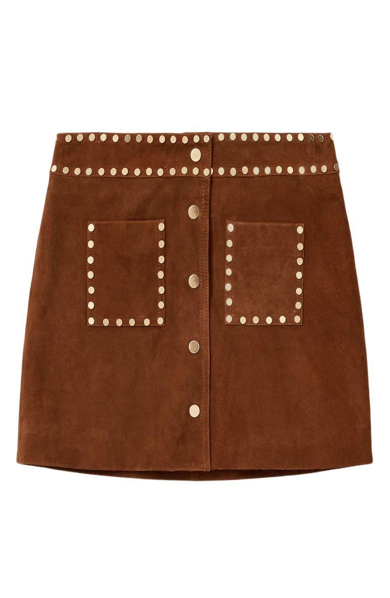 AllSaints Alice Leather Miniskirt, Alternate, color, 