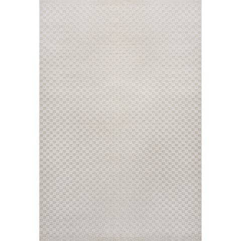 Finn High-Low Modern Minimalist Checkered Monotone Area Rug