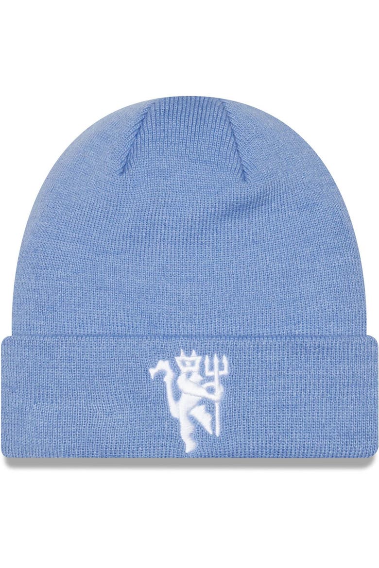 Men's New Era Blue Manchester United Seasonal Cuffed Knit Hat, Main, color, Blue