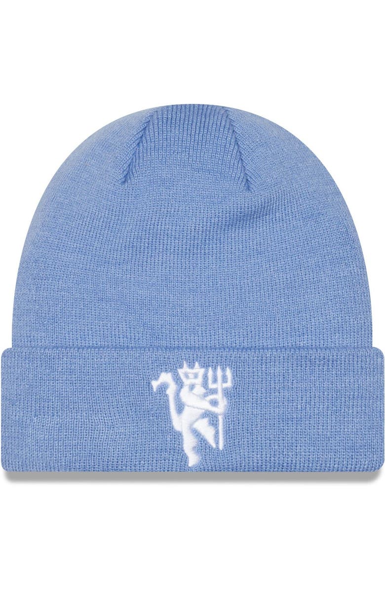 New Era Men's New Era Blue Manchester United Seasonal Cuffed Knit Hat, Main, color,