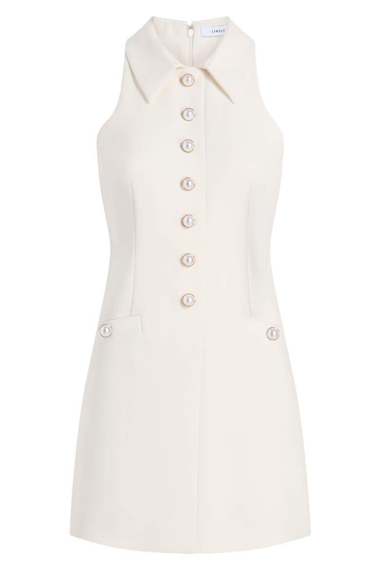 Amaya Button Front Sheath, Alternate, color, WHITE