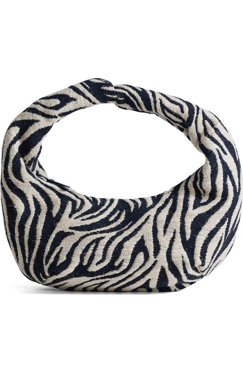 Topshop Giane Zebra Print Canvas Bag, Main, color,
