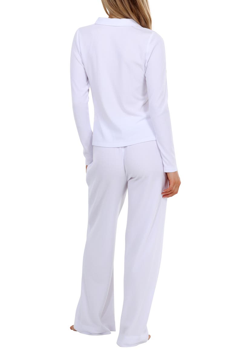 Coffee Club Waffle Knit Pajamas, Alternate, color, WHITE