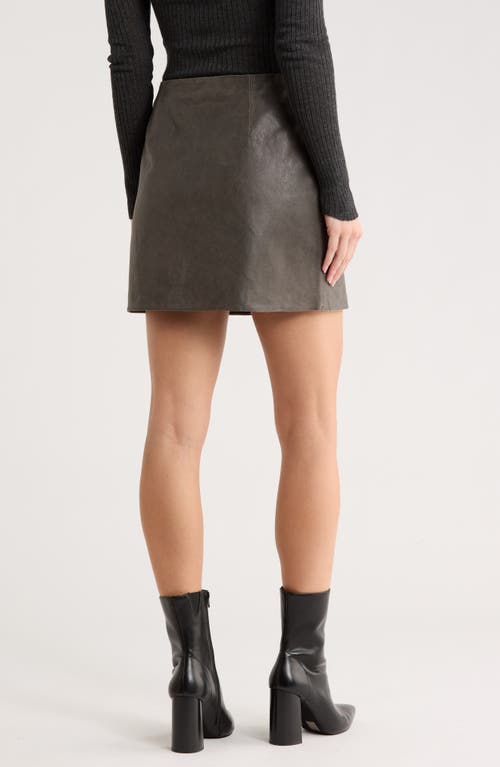 Dl1961 Alma Leather Miniskirt In Gray