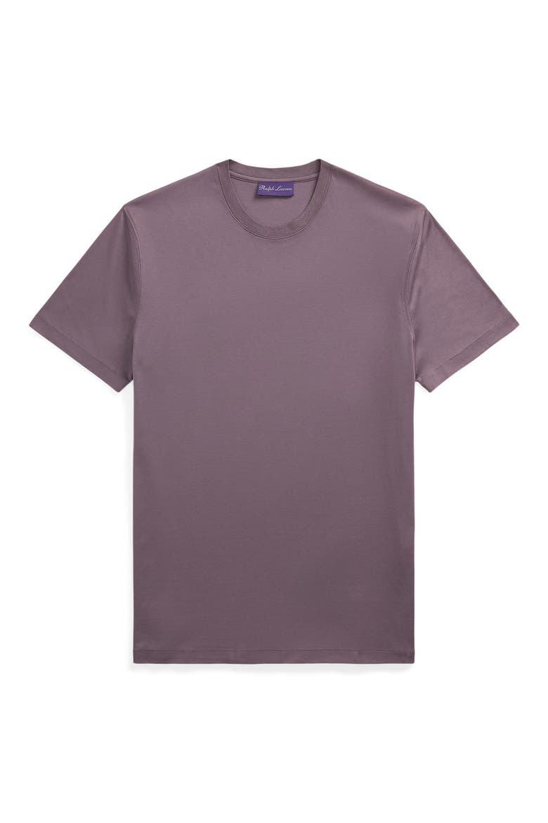 Short Sleeve Cotton Interlock Crewneck T-Shirt, Alternate, color, VIOLET MELANGE
