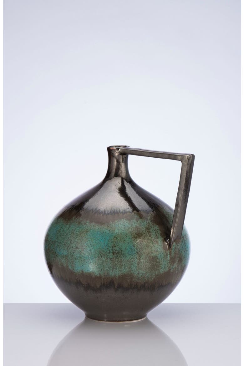 Turquoise Brushes Decorative Vessel, Alternate, color, Turquoise