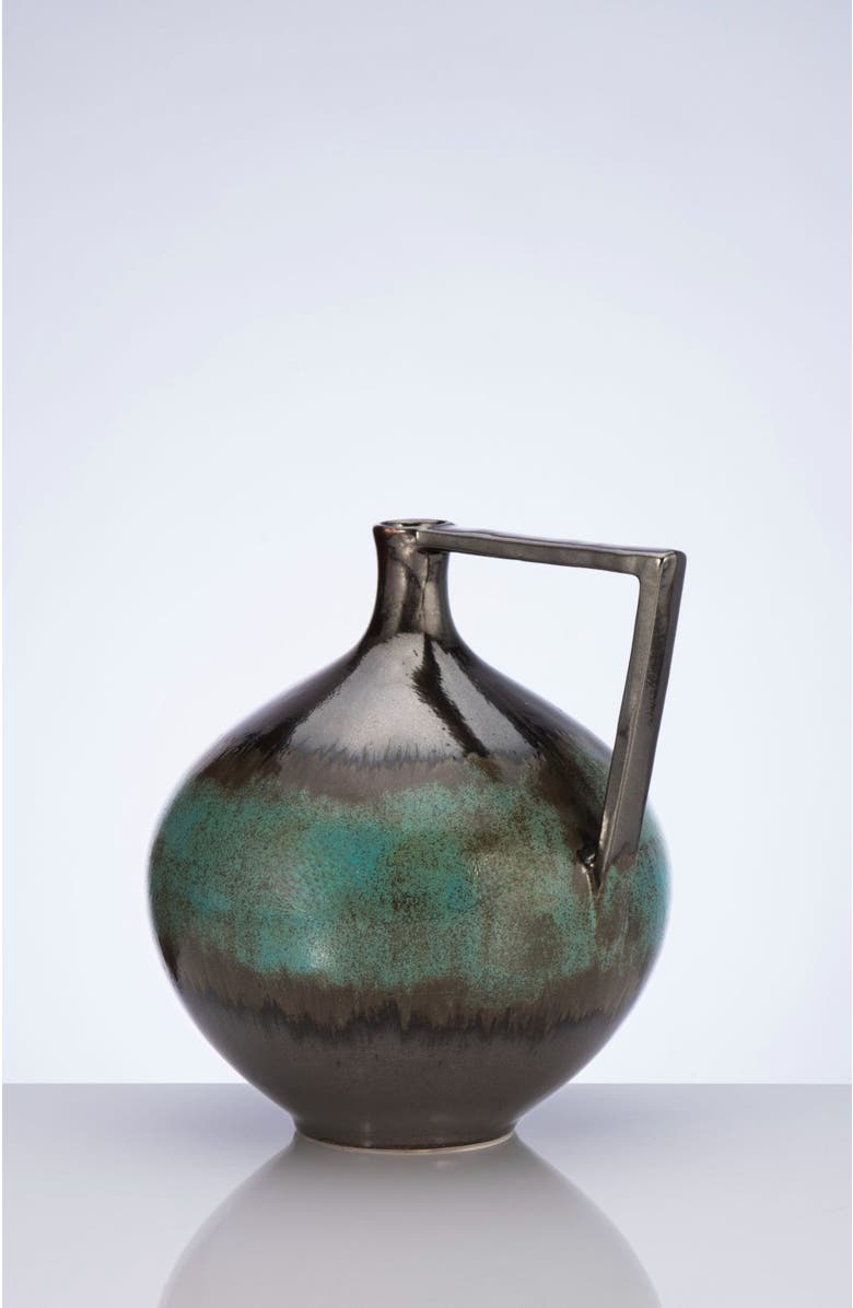 DinaDecor Turquoise Brushes Decorative Vessel, Alternate, color, Turquoise