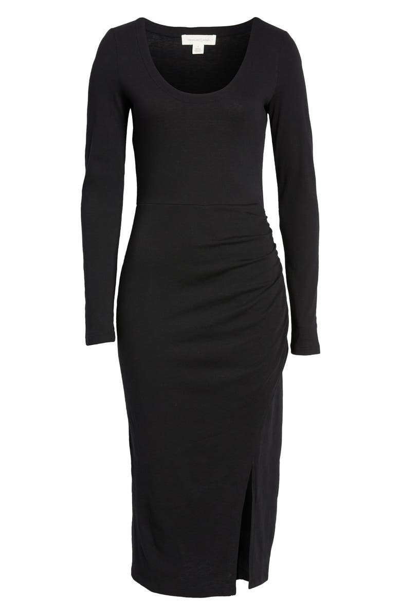 Treasure & Bond Shirred Long Sleeve Midi Dress, Alternate, color, 