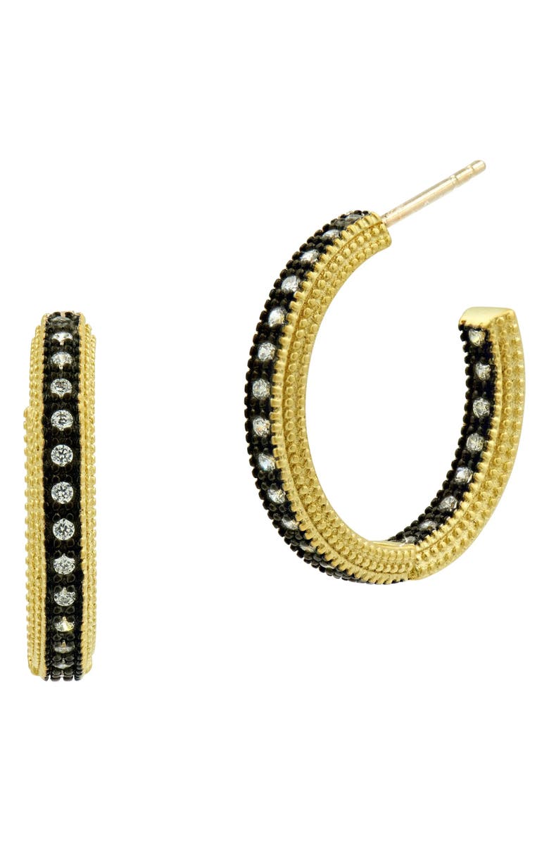 FREIDA ROTHMAN The Icon Pavé Hoop Earrings, Main, color,