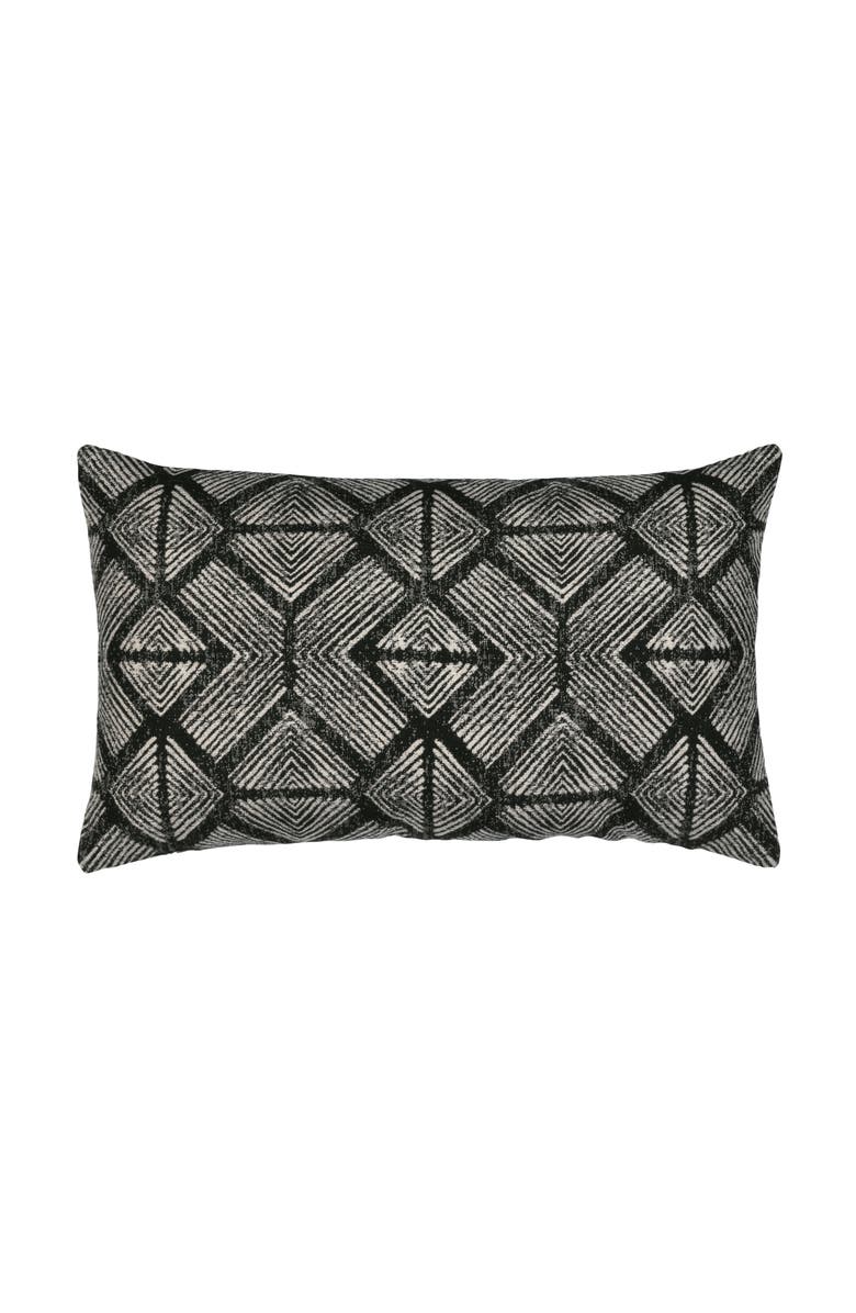 Elaine Smith Bakuba Indoor 
Outdoor Woven Accent Pillow, Main, color, Ebony