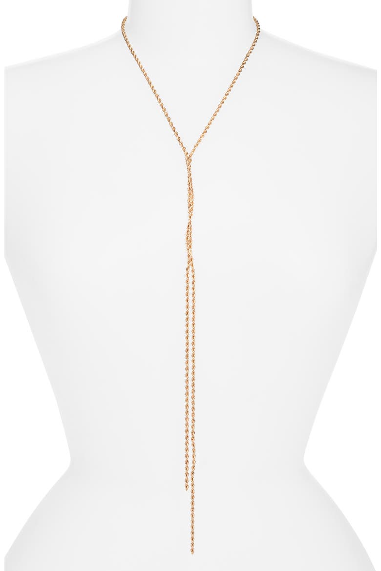 Twisted Rope Chain Y-Necklace, Alternate, color, GOLD