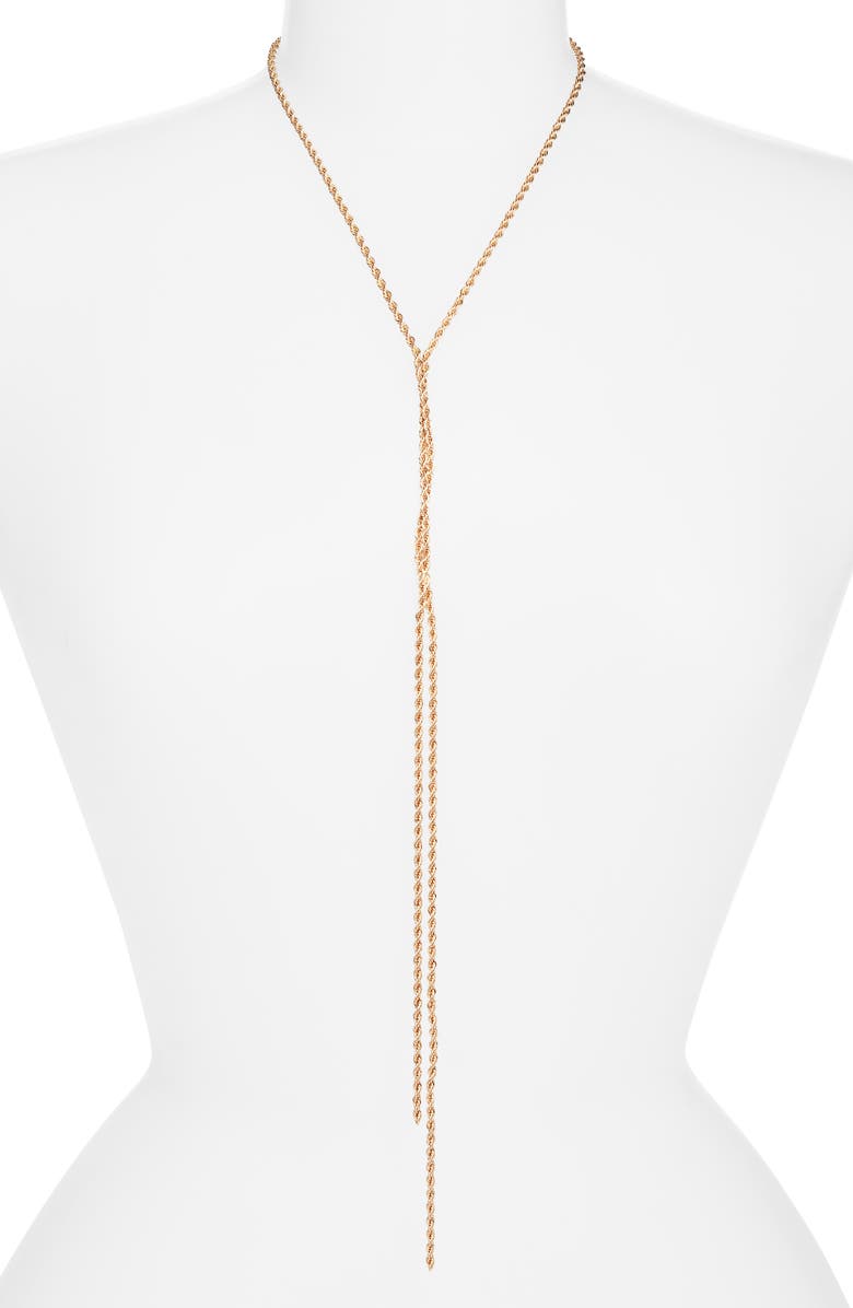 Nordstrom Twisted Rope Chain Y-Necklace, Alternate, color, Gold