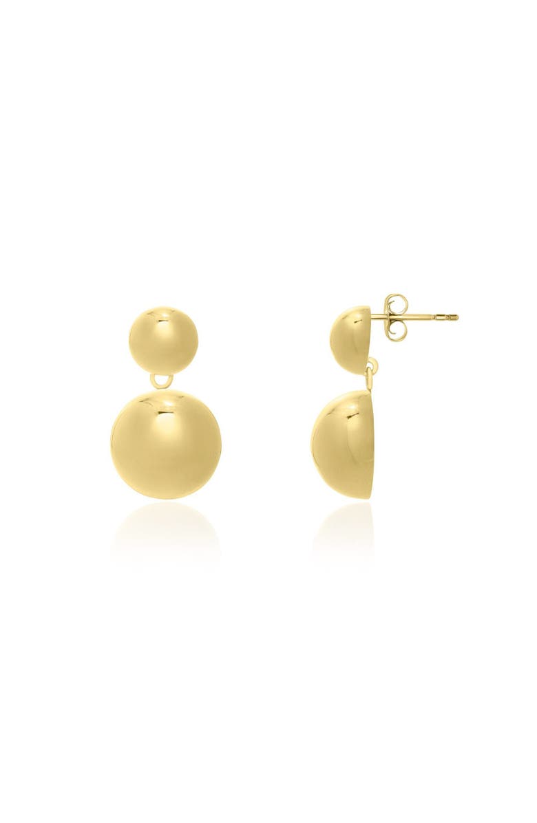 The Lovery Fine Jewelry Puffy Round Drop Earrings, Main, color, Gold-Plated Sterling Silver