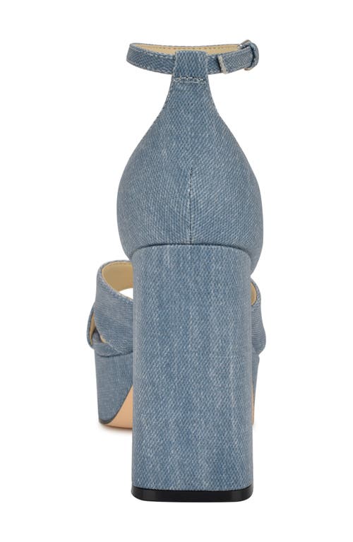 Nine West Vicky Ankle Strap Platform Sandal In Light Blue