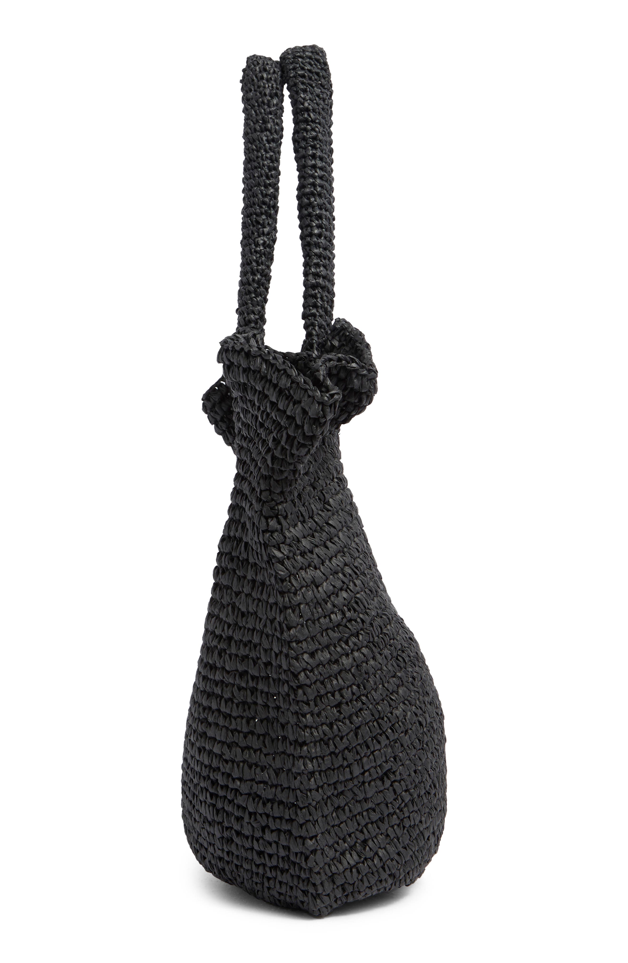 Collection XIIX Ruffle Edge Crochet Bag, Alternate, color, Black