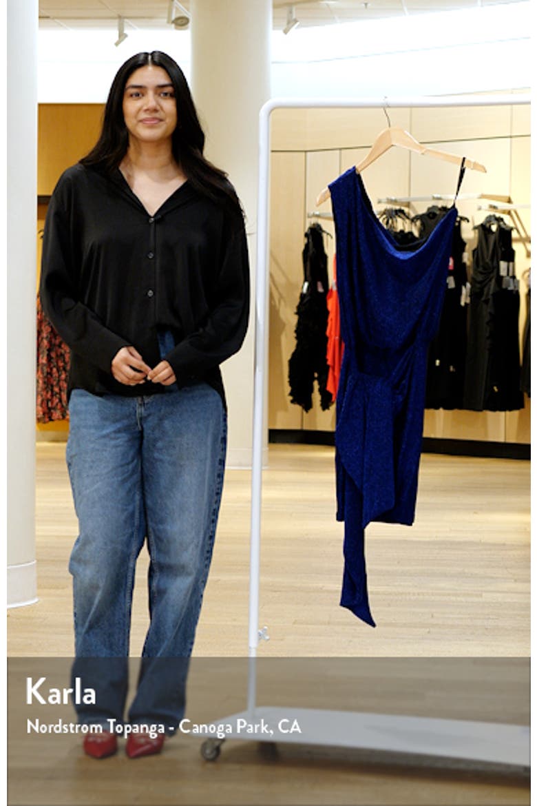 Santiago One-Shoulder Shimmer Knit Minidress video