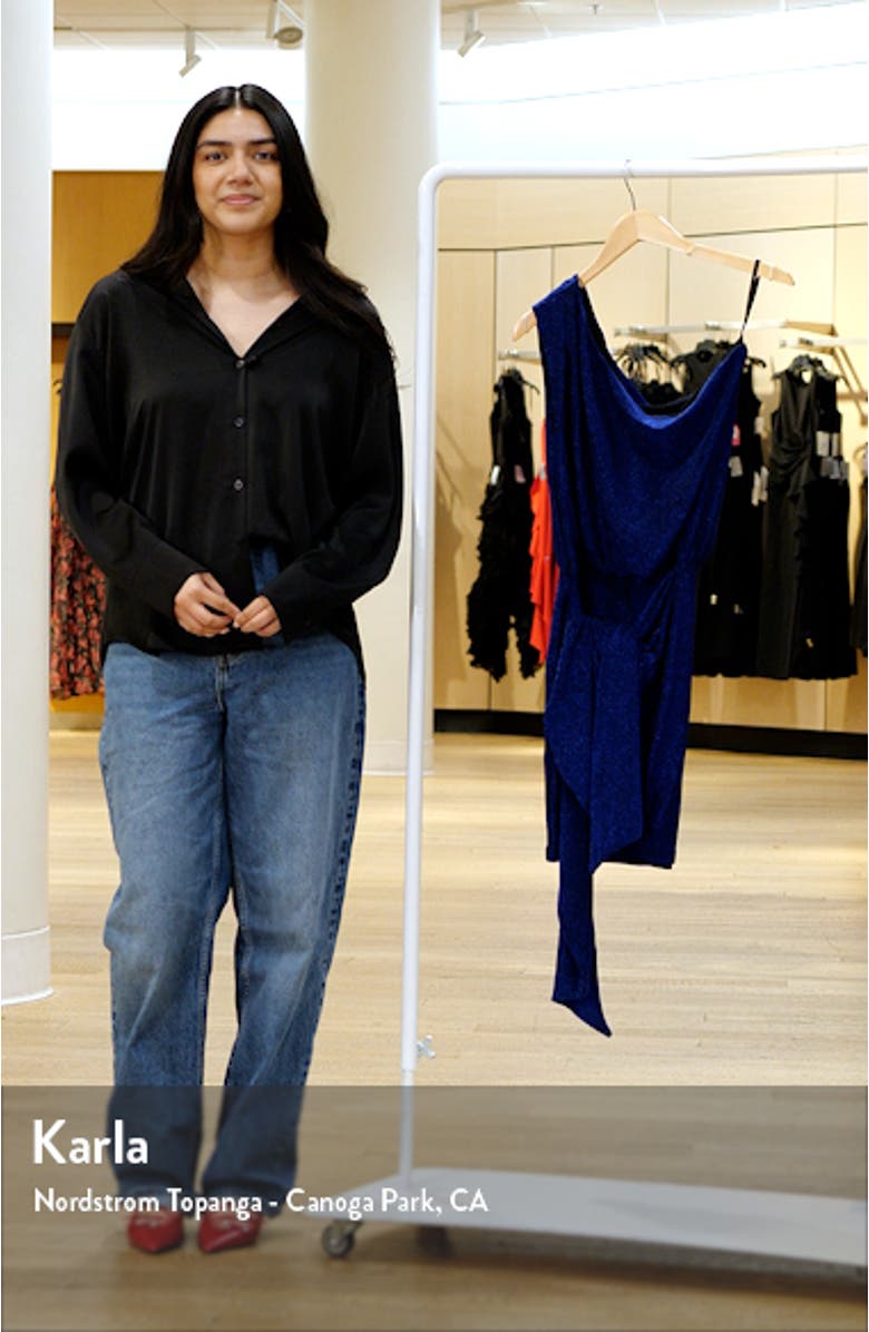 Santiago One-Shoulder Shimmer Knit Minidress, sales video thumbnail