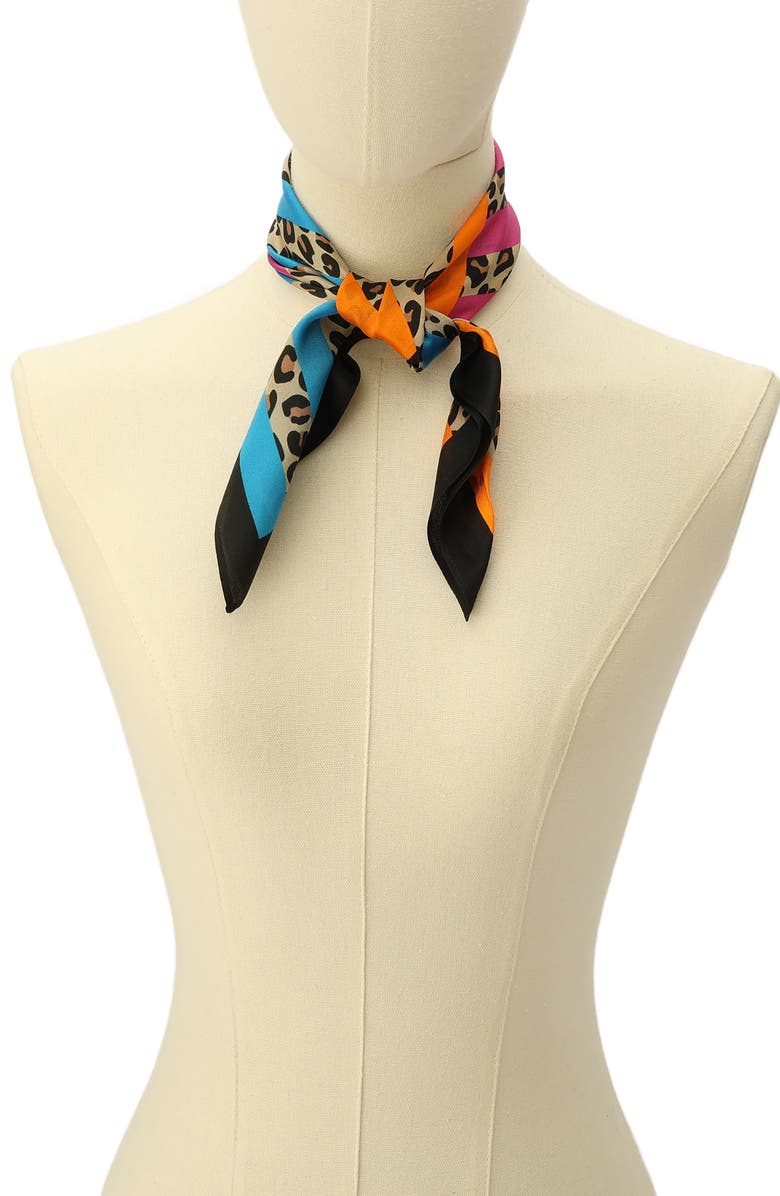 Kurt Geiger London Mixed Stripe Silk Bandana, Alternate, color,