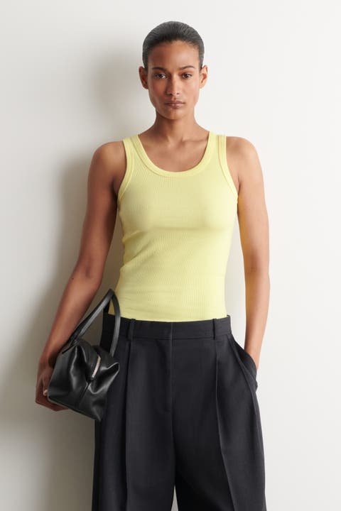 Ribbed-Cotton Round-Neck Tank Top