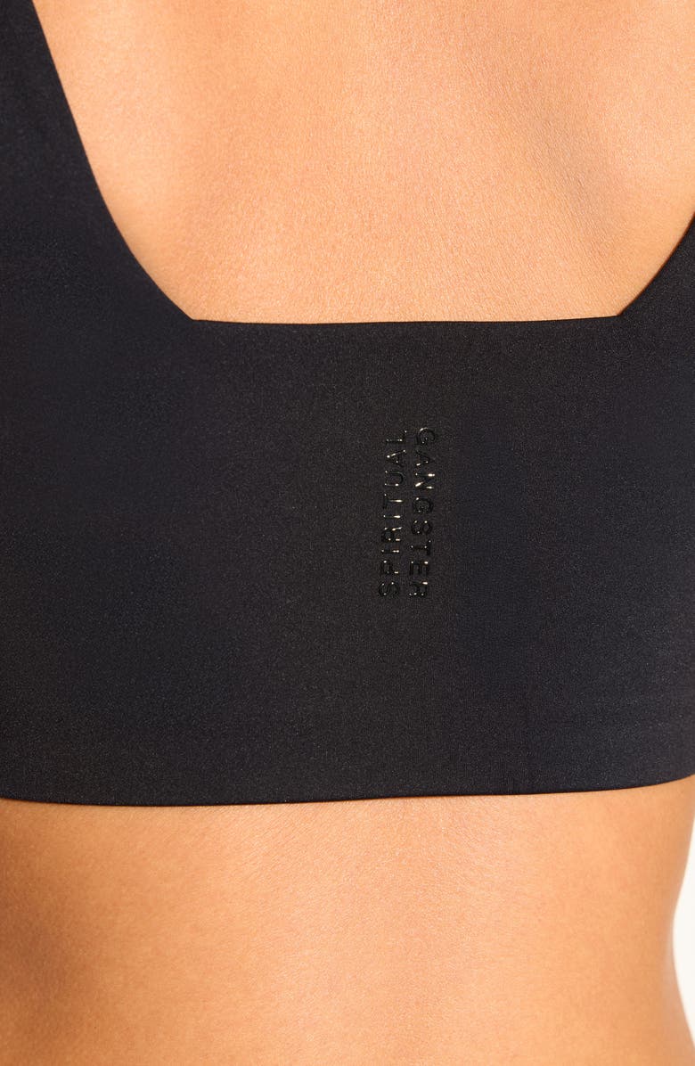 Spiritual Gangster Ezra Longline Sports Bra, Alternate, color, Black