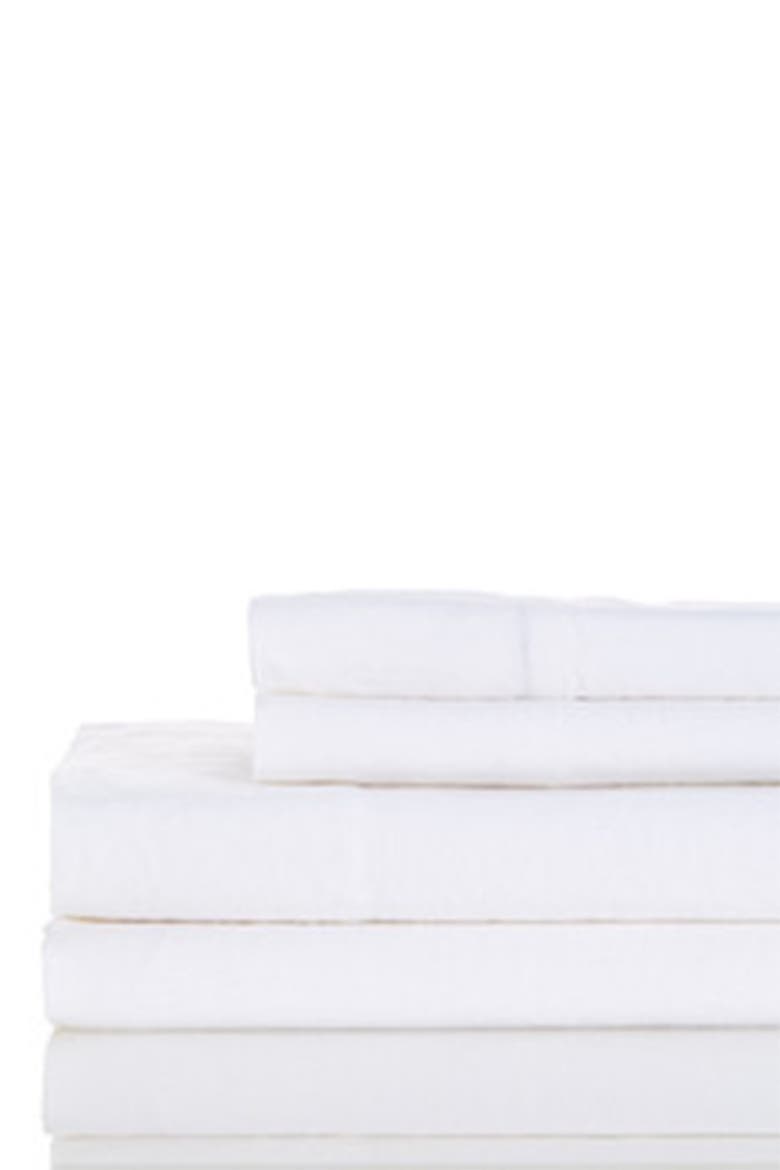 Linen Self Hem Sheet 4-Piece Set, Main, color, WHITE
