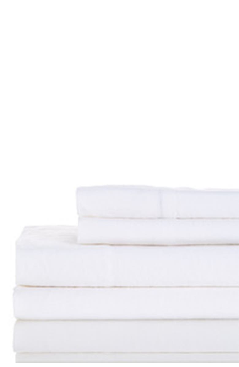 MELANGE HOME Linen Self Hem Sheet 4-Piece Set, Main, color, White