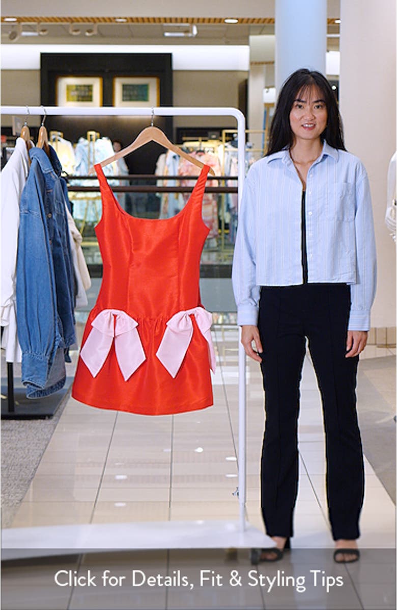 Noretta Bow Satin Minidress, sales video thumbnail