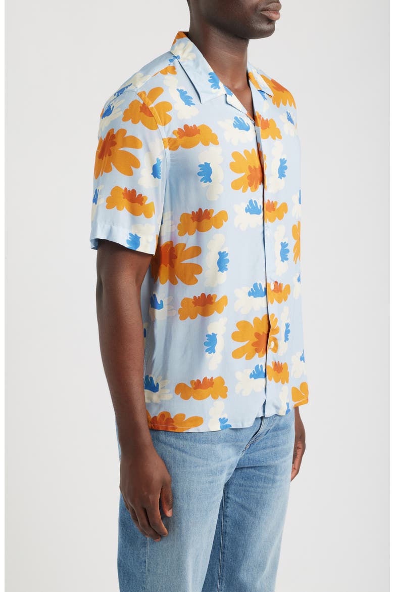 Didicot Floral Camp Shirt, Alternate, color, BLUE / RUST MULTI