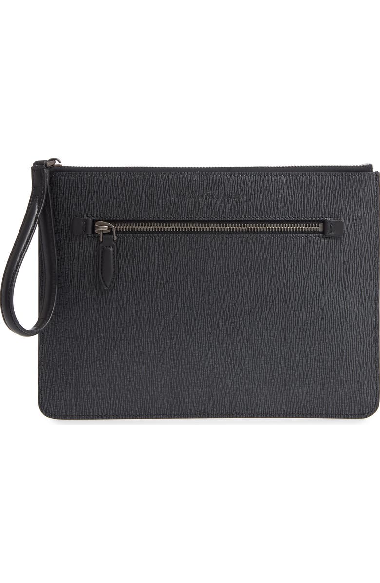 FERRAGAMO Salvatore Ferragamo Revival 3.0 Leather Zip Pouch, Main, color,