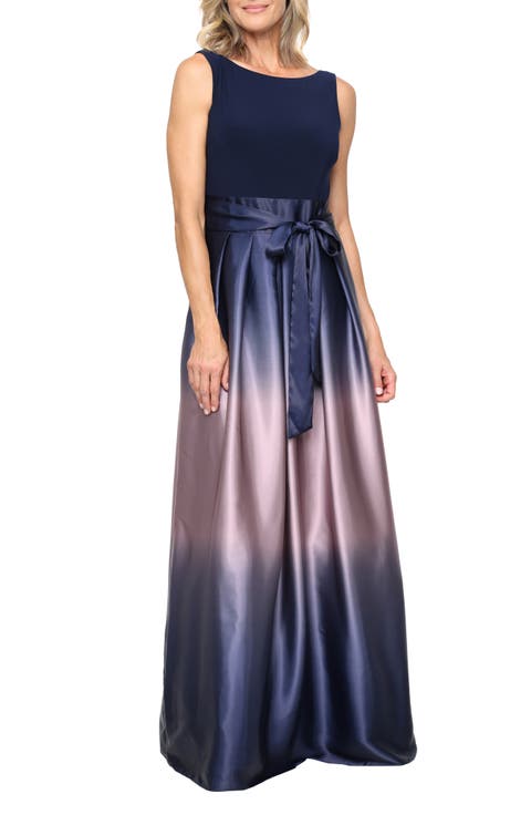SL FASHIONS SLNY Ombre Satin Gown (Petite)