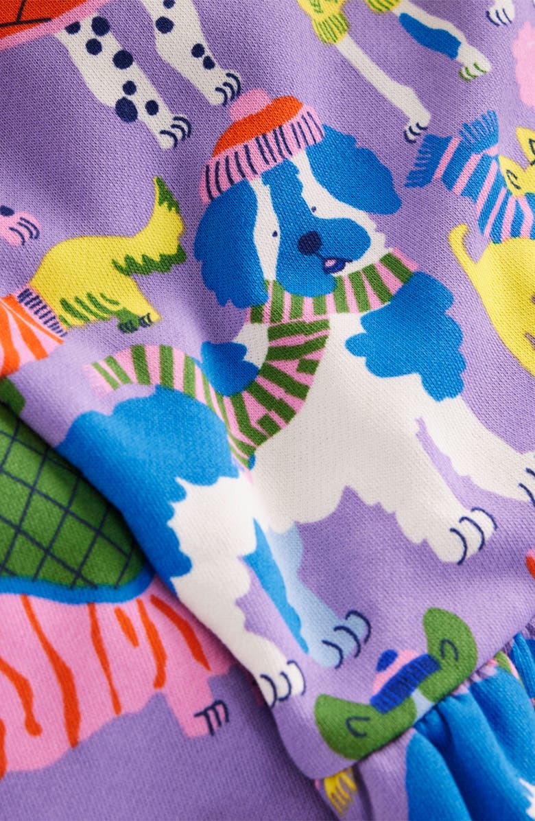 Mini Boden Kids' Cozy Sweatshirt Dress, Alternate, color, Eggshell Blue Cosy Dogs
