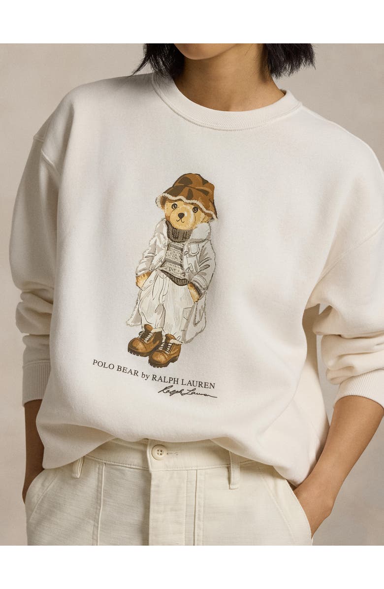 Polo Ralph Lauren Arctic Fleece Embroidered Creamy Bear Sweatshirt, Alternate, color, 