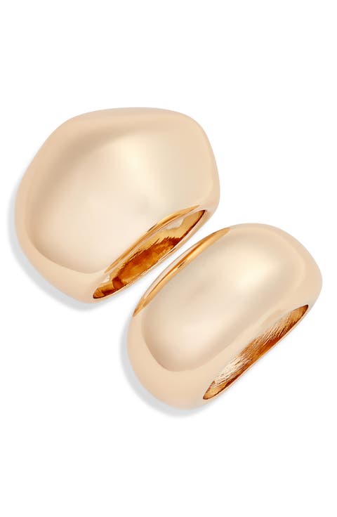 Set of 2 Geometric Dome Rings