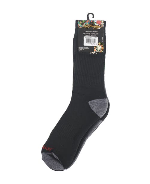 Ed Hardy 360 Print Full Cushion Crew Sock 3-pack In Black