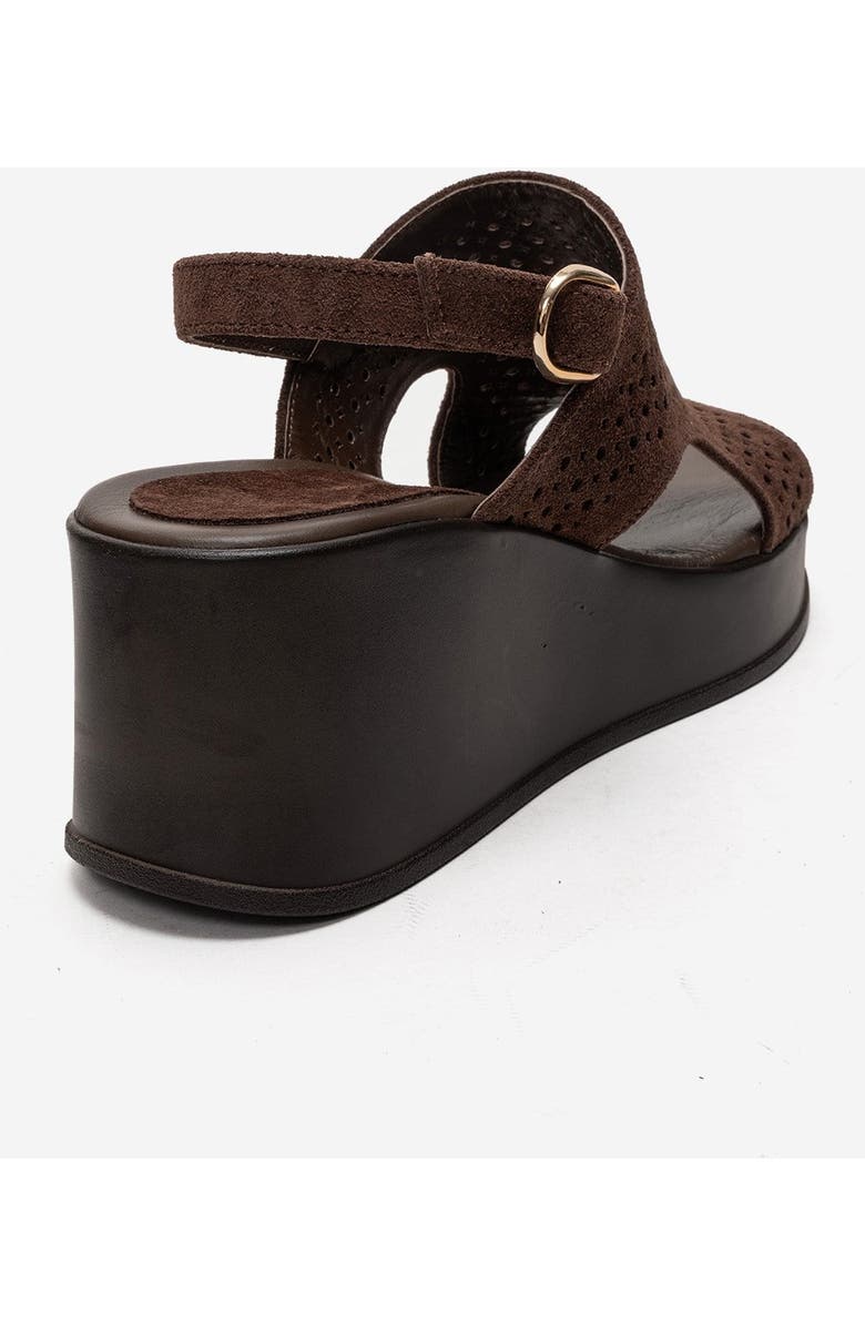 Forever & Always Shoes Jadira Leather Wedge Sandal, Alternate, color, Brown Suede