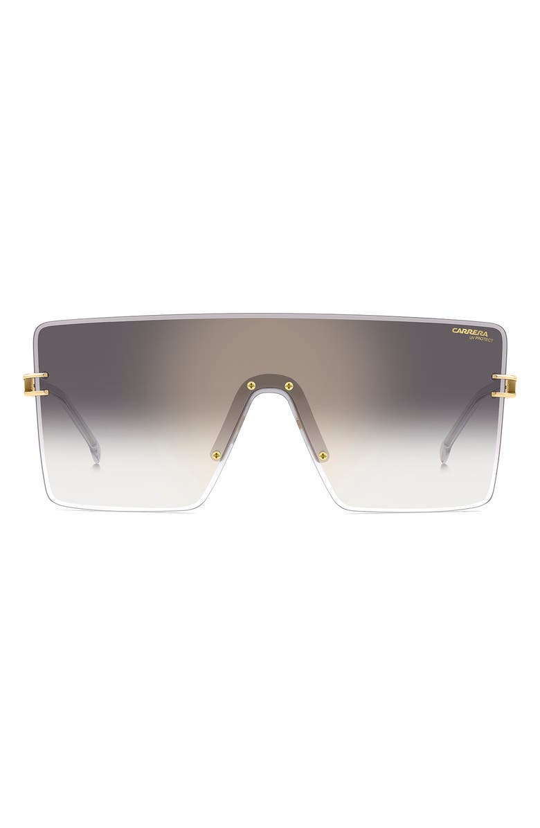 Carrera Eyewear 99mm Shield Mask Sunglasses, Alternate, color, Gold Grey/ Grey Sf Gd Sp