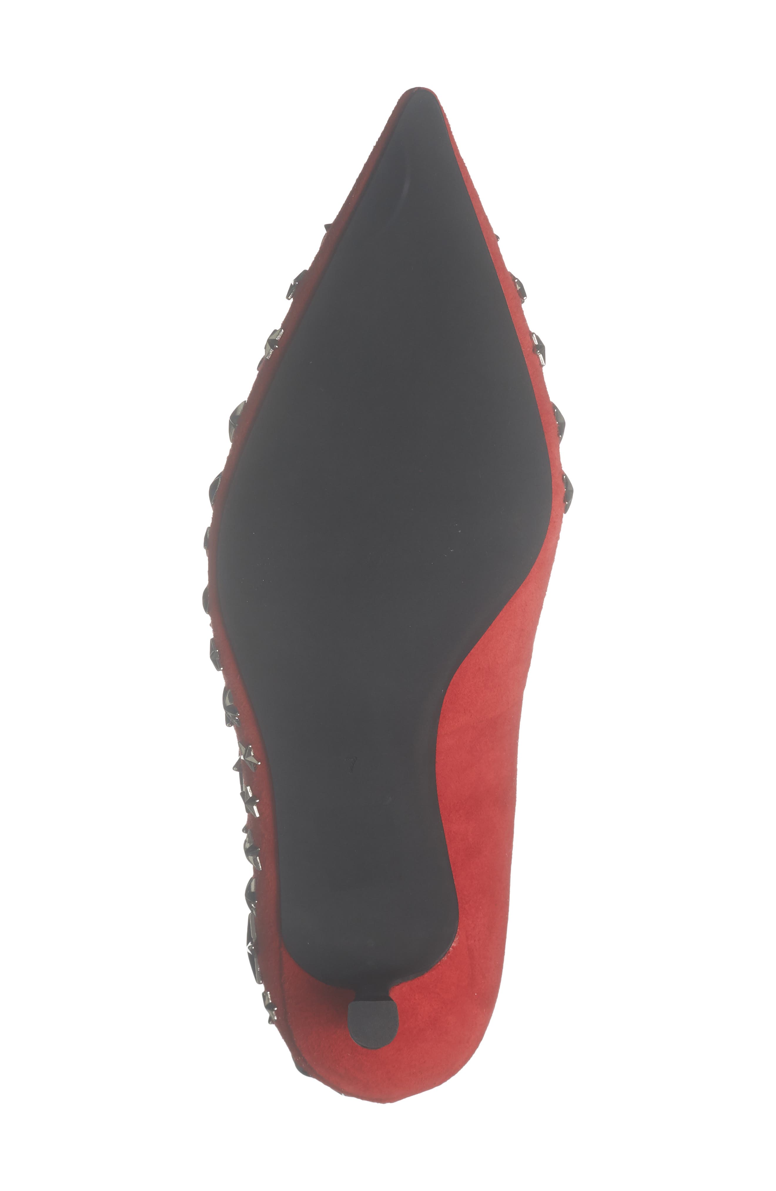 Starpower Studded Pump, Alternate, color, RED SUEDE SILVER