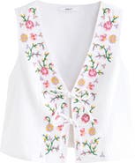 NEXT Floral Embroidered Front Tie Vest