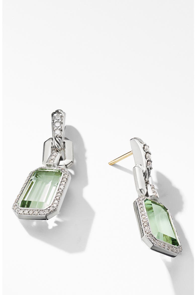 Stax Drop Earrings with Diamonds, Alternate, color, PRASIOLITE