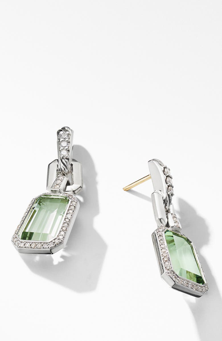 David Yurman Stax Drop Earrings with Diamonds, Alternate, color,