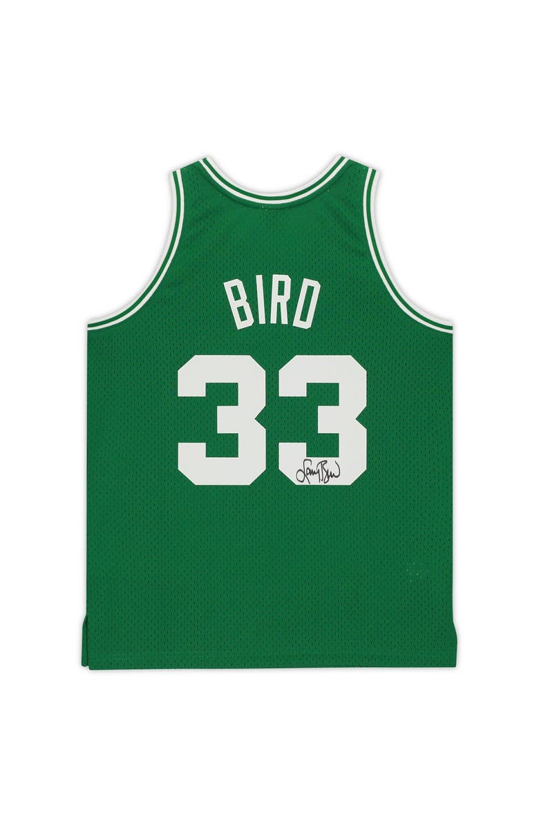 FANATICS AUTHENTIC Larry Bird Boston Celtics Autographed Green Mitchell & Ness Swingman Jersey, Alternate, color,
