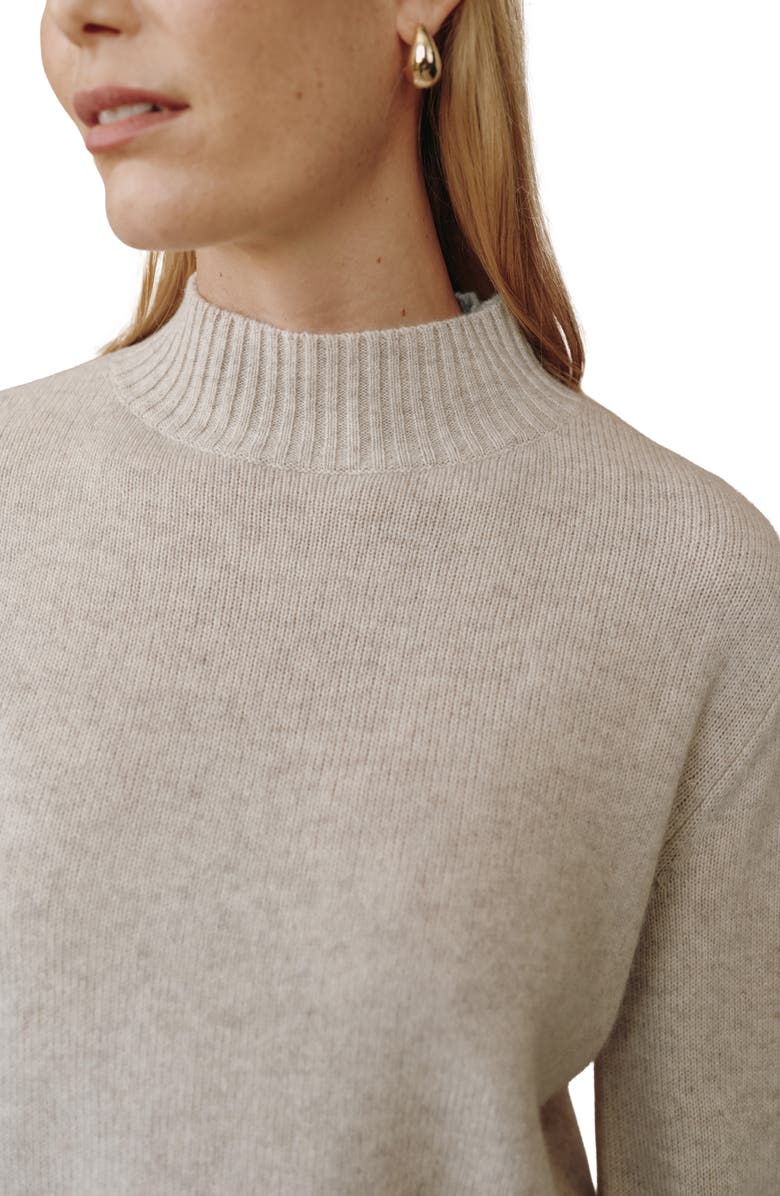 Bella Dahl Wool & Cashmere Mock Neck Sweater, Alternate, color, Ivory Oat
